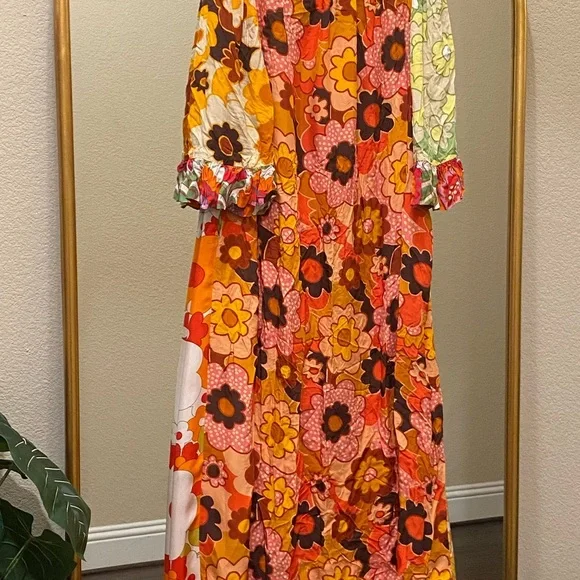 CeliaB Titanite Duster Kaftan in a multicolor floral mixed print Size S - Picture 9 of 13